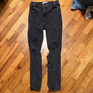 Abercrombie Distressed Black Women Jeans